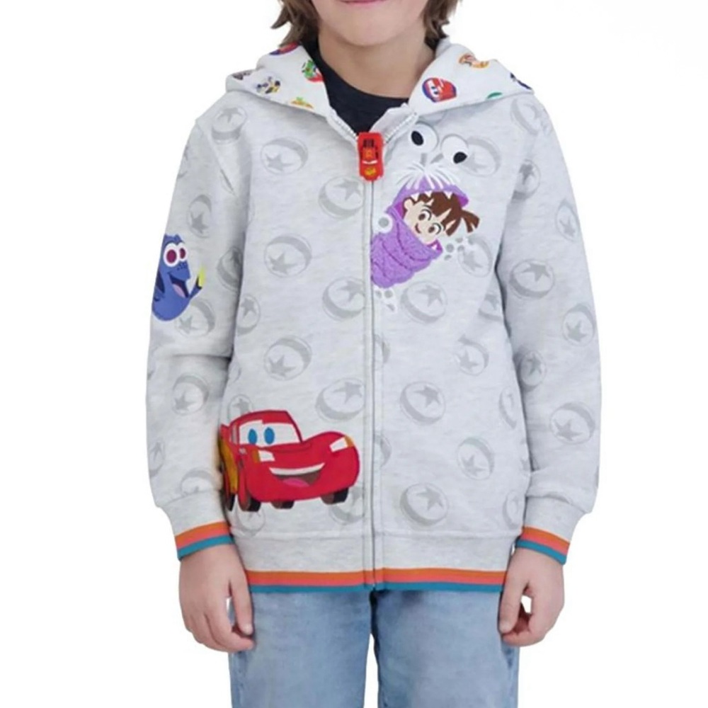 Disney Pixar Monsters Inc Sz 7 zip up Hoodie NWT so soft cool car zipper pull